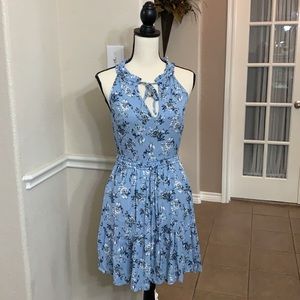Band of gypsies blue floral midi dress Size S